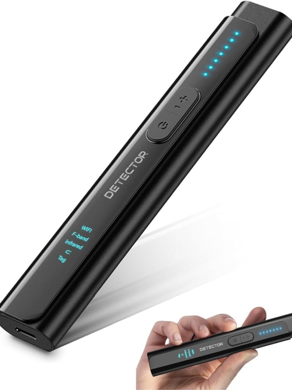 6-in-1 Hidden Camera & Bug Detector | GPS Tracker for Travel, Hotels, Cars